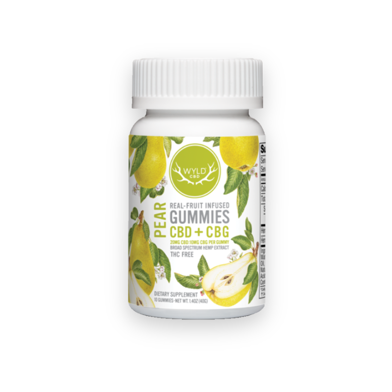 WYLD CBD + CBG Gummies Pear
